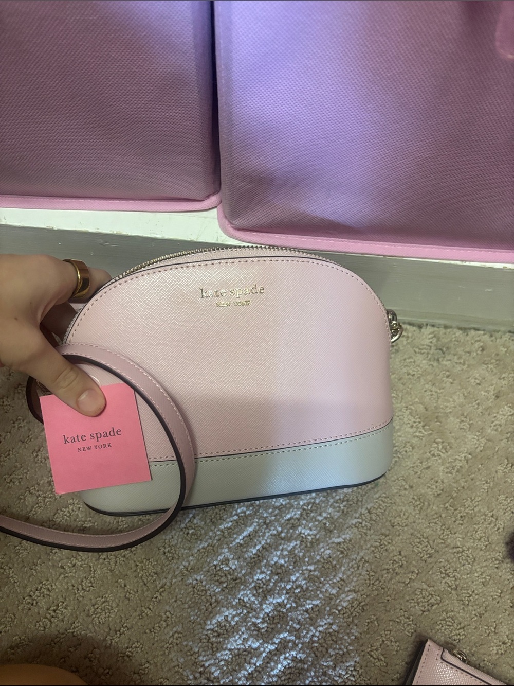 kate spade Pink and Cream Dome Crossbody